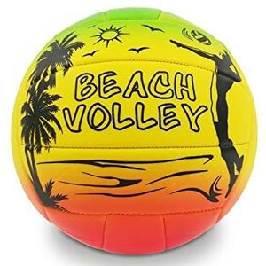 Mondo Toys Volleybal Beach Volley RAINBOW - maat 5 indoor, outdoor, strand, PVC Sponge Soft Touch, Oranje Geel Groen - 23030