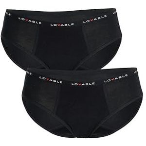 LOVABLE Menstruatiecyclus slip middenstroom My First Period Panties Bi-Pack meisjes en meisjes x2, Zwart, 12 jaar