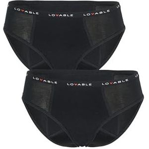 Lovable Menstruatiecyclus-slip, overvloedige rivier, My First Period Panties, Bi-Pack, voor meisjes en jongens, 2 stuks, Zwart, 12 jaar