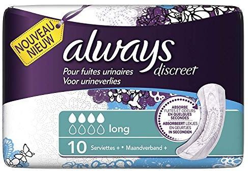 Always - Discreet - Lange Band - 10 stuks - Absorptievermogen 4/8