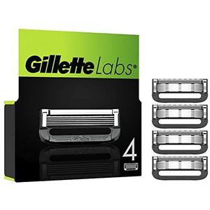 Gillette Labs Scheermesjes voor GilletteLabs, 4 Scheermes met Reiniging, Gillette Heated Razor, Navulmesjes, Past door Brievenbus