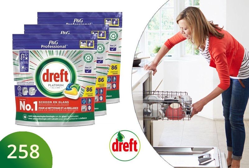 Dreft Professional Platinum All-in-One 3x86 Stuks