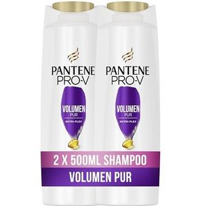 Pantene Pro-V Volume Pur Shampoo Duo Pack, Pro-V formule + antioxidanten, voor fijn, plat haar, 2 x 500 ml