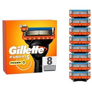 Gillette Fusion5 Power Navulmesjes Voor Mannen, 8 Navulmesjes, Met Beschermende Strip Om Nog Beter Te Glijden