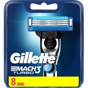 Gillette Mach3 Turbo - Navulmesjes - 8 Stuks - Voor Mannen - Ijzersterke Mesjes