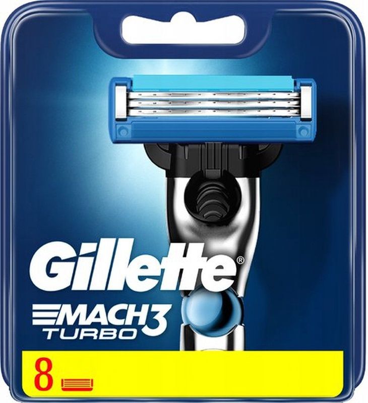 Gillette Mach3 Turbo - Navulmesjes - 8 Stuks - Voor Mannen - Ijzersterke Mesjes
