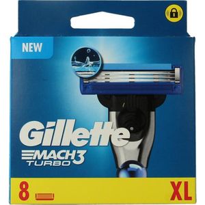 Gillette Mach3 Turbo Navulmesjes - 8 stuks