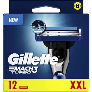 Gillette Mach 3 Turbo Scheermesjes - Voor Mannen - 12 stuks
