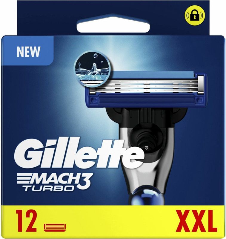 Gillette Mach 3 Turbo Scheermesjes - Voor Mannen - 12 stuks