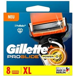 Gillette ProGlide Power scheermesjes, 8 reservemesjes voor nat scheerapparaat heren met 5-voudig lemmet
