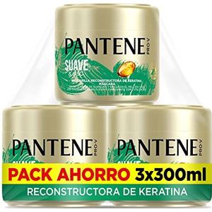 Pantene Zacht en glad, anti-pilling-masker, reparatiebehandeling met keratine, 3 maskers à 300 ml