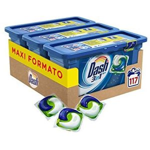 Dash Allin1 Pods normaal wasmiddel in capsules, maximale grootte 3 x 39 bij 117 wasbeurten