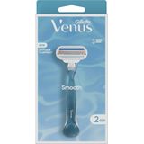 Gillette Venus Smooth - Rondingvolgende Mesjes - 1 Handvat - 2 Navulmesjes