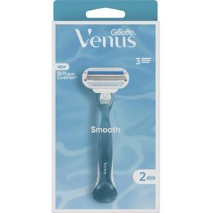 Gillette Venus Smooth - Rondingvolgende Mesjes - 1 Handvat - 2 Navulmesjes