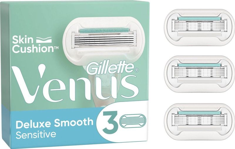 Gillette Venus Deluxe Smooth Sensitive - Voor Een Gladde Scheerbeurt - 3 Navulmesjes