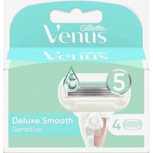 Gillette Venus Deluxe Smooth Sensitive Navulmesjes Voor Vrouwen, X4, 5 Mesjes Voor Een Gladde Scheerbeurt Met Langdurig Resultaat