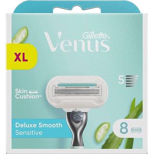 Gillette Venus Scheermesjes, Deluxe Smooth Sensitive, 8 Scheermesjes