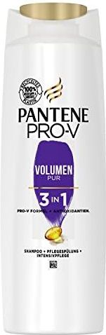 Pantene Pro-V Pure 3-in-1 shampoo + verzorgende spoeling + intensieve verzorging, Pro-V formule + antioxidanten, voor fijn, plat haar, 250 ml