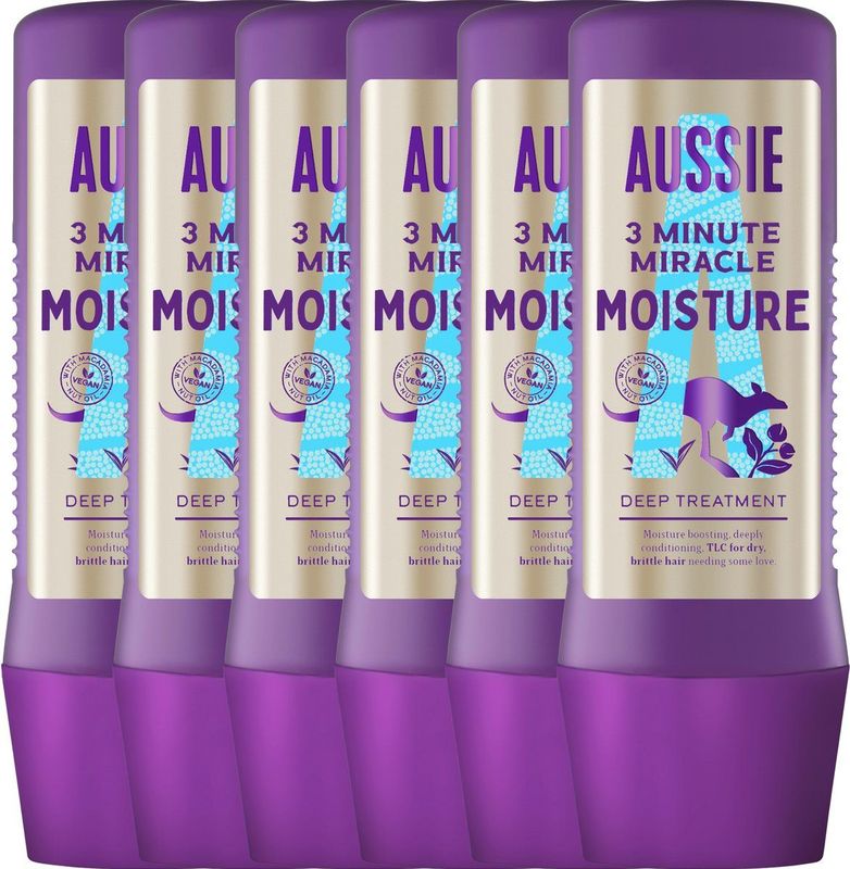 Aussie 3 Minute Miracle Moisture - Haarmasker - 6 x 225 ml