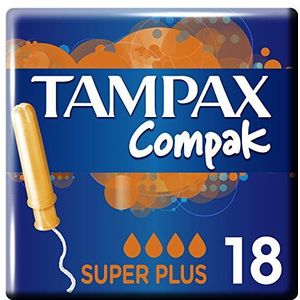 Tampax Compak Super Plus Tampons Applicator 18X