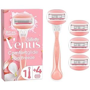 Gillette Venus Comfortglide Spa Breeze-scheersysteem Voor Vrouwen 1 Handvat 4 Navulmesjes 3 Ingebouwde Mesjes Voor Een Gladde Zachte Scheerbeurt Met Langdurig Resultaat Roze 1 stuk (1er Pak)