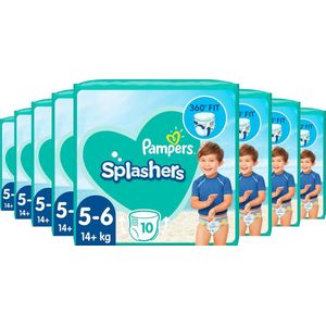 8x Pampers Splashers Zwemluiers Maat 5-6 (14 kg+) 10 stuks