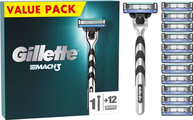 Gillette - Mach3 - Scheermes - 1 Handvat - 12 Scheermesjes