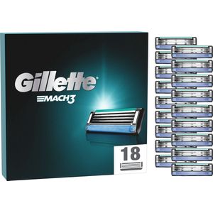 Gillette - Mach3 Scheermesjes - 18 Stuks - Drie Mesjes - Beschermende Microribbels