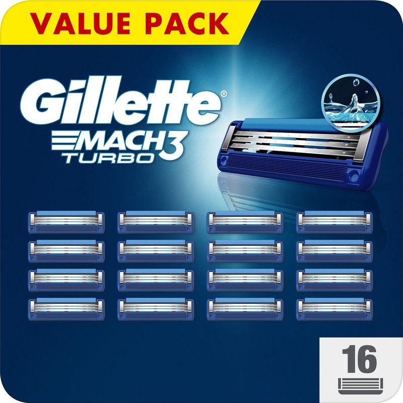 Gillette Mach3 Turbo - Scheermesjes Voor Mannen - 16 Navulmesjes