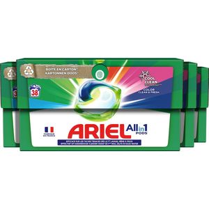 Ariel All in 1 Wasmiddel Pods - Kleur - 4 x 38 Wasbeurten - Voordeelverpakking