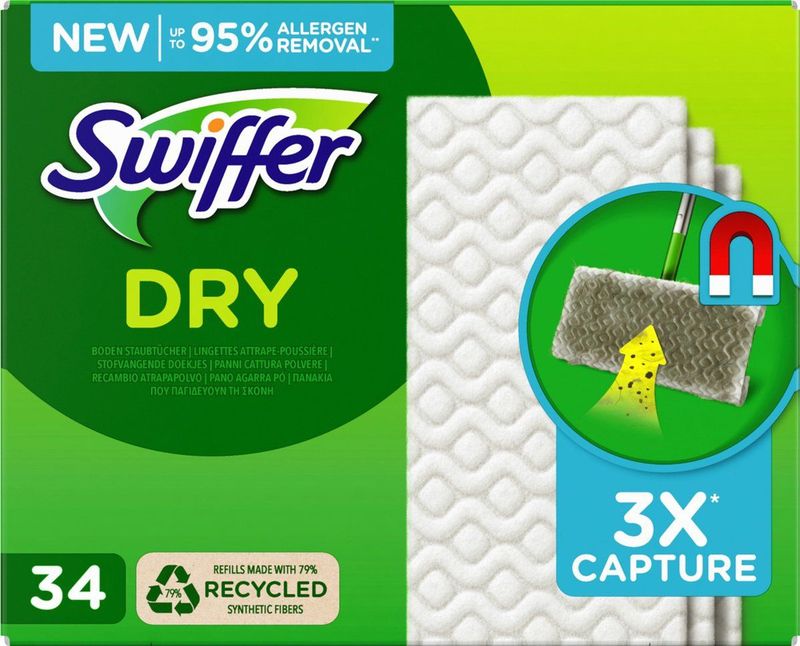 Swiffer - Vloerreiniger - Droge Vloerdoekjes - Schoon & Fris - 12 Stuks