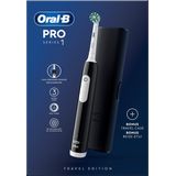 Oral-B Pro Series 1 elektrische tandenborstel, zwart, 1 3D-reinigingsborstel, verwijdert tandplak, 3 poetsmodi, timer, 1 reisetui, oplaadbaar
