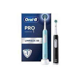 Oral-B Pro Series 1 set twee, elektrische tandenborstels, blauw en zwart, 2 borstels, ontworpen door Braun
