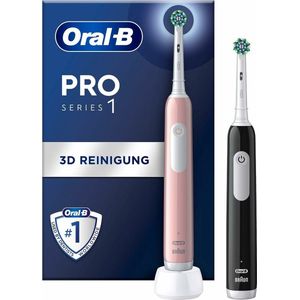 Oral-B Elektrische Zahnbürste »PRO Series 1 Doppelpack«, 2 St. Aufsteckbürsten, Drucksensor