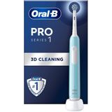 Oral-B Pro Series 1 elektrische tandenborstel, blauw, 1 3D-reinigingsborstel, verwijdert tandplak, 3 poetsmodi, timer, 1 reisetui, oplaadbaar, eenheidsmaat