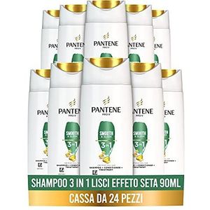 Pantene Pro-V Lisci zijdeeffect 3-in-1 shampoo + balsamo + zachte behandeling, zijdeeffect en crespo-controle, 24 x 90 ml