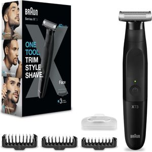 Braun Series X, hybride elektrische baardtrimmer voor heren en scheerapparaat, 4D-blad, SkinShield XT3100