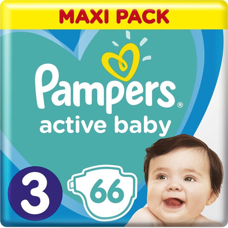 Pampers - Active Baby - Wegwerpluiers - 66 Stuks