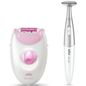Braun Silk-épil 3 3-321 - Epilator - Inclusief Massageroller & Bikinitrimmer - Roze