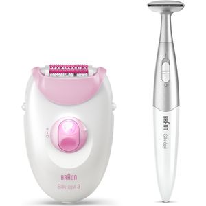 Braun Silk-épil 3 3-321 - Epilator - Inclusief Massageroller & Bikinitrimmer - Roze