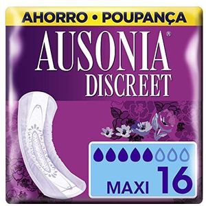 Ausonia Discreet nacht incontinentie vrouwen, maxi, 16 stuks, volledige bescherming, die je nauwelijks zult merken