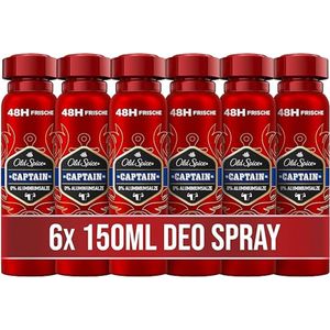 Old Spice Deodorant - Captain - Spray - 6x 150 ml - Voordeelverpakking