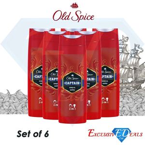 VOORDEELPAK Old Spice Captain 2 in 1 Men Shower Gel 6 x 250ml