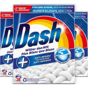 Dash Waspoeder Original - Witter dan Wit - Voordeelverpakking - 114 Wasbeurten (3 x 38)