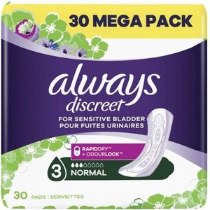 Always Discreet Voor Urineverlies 3 Normal - 30 pads