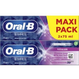 Oral-B - 3D White Vitalize - Tandpasta - Voordeelverpakking - 12 x 2 x 75 ml