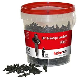 Fischer slagnagel ED 18 – ideaal voor het bevestigen van banken en beugels, kan worden voorgeboord. Het doosje bevat 600 slagnagels, 513848