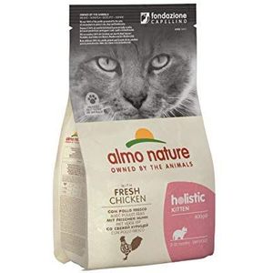 Almo Nature Holistic Kitten Droogvoer voor kittens met kip en rijst voor kittens, 6 verpakkingen (6 x 400 g)