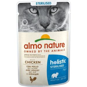 Almo Nature Functioneel holistisch gesteriliseerd met kip, compleet natvoer voor volwassen katten 70 g