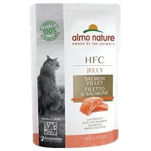 almo nature - HFC Jelly met zalm – nat voer voor volwassen katten: 24 zakjes van 55 g